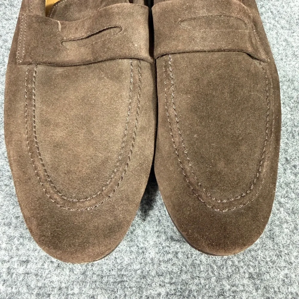Hawes & Curtis Penny Loafer Mens Size 9 Brown Suede Leather Sole GUC